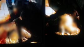 Keterangan: Kondisi jenazah saat ditemukan dalam keadaan membusuk di Kelurahan Gunung Tabur, Selasa (07/04/2026) malam. 