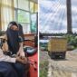 Keterangan: Plt Kadishub Kutai Barat, Rita, menyampaikan penjelasan mengenai aktivitas bongkar muat di kawasan Jembatan ATJ Melak (kiri), sementara tampak aktivitas truk pengangkut material di lokasi (kanan). Foto: Istimewa, Sumber Foto dari Reportaseexpose. 