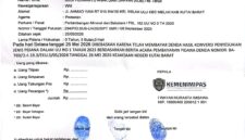 Keterangan Foto: Dokumen resmi Surat Bebas Nomor: WP.18.PAS.PAS.4-PK.05.12.-2246 yang diterbitkan Lapas Tenggarong, Kalimantan Timur, atas nama Budi Permanto tertanggal 26 Mei 2026. Surat tersebut menerangkan pembebasan dilakukan setelah terpidana menyelesaikan pembayaran pidana denda hasil konversi berdasarkan ketentuan Undang-Undang Nomor 1 Tahun 2023. Dokumen dilengkapi tanda tangan Kepala Lapas Tenggarong serta validasi QR Code Direktorat Jenderal Pemasyarakatan sebagai bentuk legalitas administrasi negara. (Dok. Kawalkaltim.com)