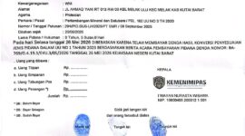 Keterangan Foto: Dokumen resmi Surat Bebas Nomor: WP.18.PAS.PAS.4-PK.05.12.-2246 yang diterbitkan Lapas Tenggarong, Kalimantan Timur, atas nama Budi Permanto tertanggal 26 Mei 2026. Surat tersebut menerangkan pembebasan dilakukan setelah terpidana menyelesaikan pembayaran pidana denda hasil konversi berdasarkan ketentuan Undang-Undang Nomor 1 Tahun 2023. Dokumen dilengkapi tanda tangan Kepala Lapas Tenggarong serta validasi QR Code Direktorat Jenderal Pemasyarakatan sebagai bentuk legalitas administrasi negara. (Dok. Kawalkaltim.com)