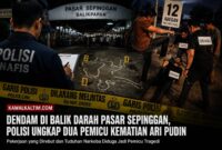 Keterangan Foto | Dokumen Kawalkaltim.com:
Dokumen Kawalkaltim.com: Ilustrasi rekonstruksi kasus dugaan pembunuhan Kepala Keamanan Pasar Sepinggan, Ari Pudin, di Balikpapan Selatan. Polisi mendalami dugaan motif dendam yang dipicu persoalan pekerjaan dan tuduhan terkait narkoba. Hingga kini, penyidik masih melengkapi berkas perkara sebelum dilimpahkan ke tahap penuntutan.
