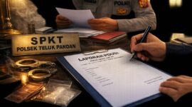 Keterangan Foto :
Ilustrasi proses pelaporan dugaan tindakan saat penangkapan di SPKT Polsek Teluk Pandan, Kutai Timur. Kasus meninggalnya MA usai diamankan aparat kepolisian kini menjadi perhatian publik dan tengah menjalani proses pemeriksaan internal oleh Propam, seiring tuntutan keluarga agar seluruh rangkaian peristiwa diungkap secara transparan sesuai mekanisme hukum yang berlaku. (Ilustrasi: AI/Dok. Kawalkaltim.com)
