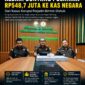 Keterangan Foto :
Kepala Kejaksaan Negeri (Kejari) Bontang Beni Putra (tengah) didampingi jajaran saat menyampaikan keterangan pers terkait penyetoran dana hasil pemulihan kerugian keuangan negara sebesar Rp548.768.700 dalam perkara korupsi perjalanan dinas (Perjadin) Bimtek Dinas Perhubungan (Dishub) Bontang ke kas negara, di Command Centre Kejari Bontang, Senin (3/8/2026). (Dok. Istimewa/Kawalkaltim.com)
