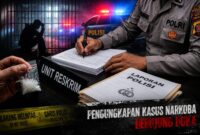 Keterangan Foto :
Dokumen laporan kepolisian terkait penanganan kasus dugaan penyalahgunaan narkotika di wilayah Teluk Pandan, Kabupaten Kutai Timur. Polres Kutai Timur saat ini juga melakukan pemeriksaan internal terhadap personel yang terlibat dalam proses penangkapan guna memastikan seluruh tindakan telah sesuai dengan prosedur yang berlaku. (Foto Ilustrasi/Dok. Kawalkaltim.com)
