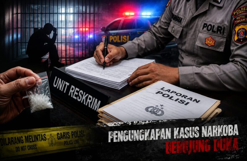 Keterangan Foto :
Dokumen laporan kepolisian terkait penanganan kasus dugaan penyalahgunaan narkotika di wilayah Teluk Pandan, Kabupaten Kutai Timur. Polres Kutai Timur saat ini juga melakukan pemeriksaan internal terhadap personel yang terlibat dalam proses penangkapan guna memastikan seluruh tindakan telah sesuai dengan prosedur yang berlaku. (Foto Ilustrasi/Dok. Kawalkaltim.com)
