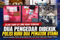 Keterangan Foto :
Dokumen Istimewa/Kawalkaltim.com – Dua terduga pengedar sabu berinisial DH (42) dan RNA (30) diamankan Satresnarkoba Polres Kutai Barat di Kecamatan Long Iram. Dari pengungkapan kasus ini, polisi menyita 11 poket sabu seberat kotor 16,6 gram, uang tunai, telepon genggam, timbangan digital, alat isap (bong), serta satu unit sepeda motor yang diduga berkaitan dengan aktivitas peredaran narkotika. (Dok. Kawalkaltim.com)
