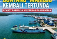 Keterangan Foto:
Kapal penumpang bersandar di Pelabuhan Loktuan, Kota Bontang. Rencana pembukaan rute pelayaran Bontang–Mamuju dipastikan kembali tertunda setelah usulan administrasi terlambat masuk ke pemerintah pusat. Pemerintah Kota Bontang akan mengajukan kembali usulan tersebut pada 2027 guna memperkuat konektivitas transportasi laut dan mendorong pertumbuhan ekonomi antardaerah. (Dok. Istimewa/Kawalkaltim.com)
