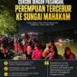 Keterangan Foto:
Petugas Dinas Pemadam Kebakaran dan Penyelamatan (Disdamkarmatan) Kutai Kartanegara bersama relawan melakukan proses evakuasi terhadap seorang perempuan yang tercebur ke Sungai Mahakam di kawasan Jalan KH Akhmad Mukhsin, Kelurahan Timbau, Tenggarong, Kamis (6/8) malam. Korban diduga tercebur usai terlibat cekcok dengan pasangannya sebelum akhirnya berhasil ditemukan dan dilarikan ke RSUD AM Parikesit Tenggarong Seberang untuk mendapatkan penanganan medis. (Dok. Kawalkaltim.com/Masruji)
