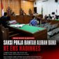 Keterangan Foto:
Suasana persidangan lanjutan dugaan tindak pidana korupsi pembangunan Rumah Sakit (RS) Bekokong Tahap I di Ruang Sidang Letjen TNI Ali Said, Pengadilan Negeri Samarinda, Kamis (6/8). Dalam persidangan, saksi anggota Kelompok Kerja (Pokja) pengadaan, Martin Lafau, menegaskan tidak pernah melihat maupun mendengar adanya pemberian uang kepada mantan Kepala Dinas Kesehatan Kabupaten Kutai Barat serta membantah adanya titipan dana Rp305 juta sebagaimana keterangan saksi sebelumnya. (Dok. Kawalkaltim.com/AminYS)
