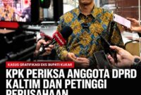 Keterangan Foto:
Juru Bicara KPK, Budi Prasetyo, memberikan keterangan kepada awak media terkait perkembangan penyidikan kasus dugaan gratifikasi sektor pertambangan batu bara yang menjerat mantan Bupati Kutai Kartanegara, Rita Widyasari. Dalam pengembangan perkara tersebut, KPK memeriksa seorang anggota DPRD Kalimantan Timur bersama lima saksi dari kalangan perusahaan swasta di Polda Kalimantan Timur. (Dok. KPK/Kawalkaltim.com)