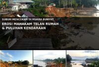 Keterangan Foto
Foto Istimewa: Kondisi terkini lokasi erosi di bantaran Sungai Mahakam, Kampung Muara Bunyut, Kecamatan Melak, Kabupaten Kutai Barat, Jumat (7/8). Longsoran tebing yang terjadi saat subuh menyebabkan satu unit rumah amblas ke sungai bersama sebuah mobil, serta sedikitnya 20 unit sepeda motor ikut terseret material longsoran. Aparat gabungan masih melakukan evakuasi, pendataan kerugian, dan pemetaan area yang berpotensi mengalami longsor susulan. (Dok. Istimewa/Kawalkaltim.com/AminYS)