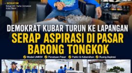 Keterangan Foto :
 Noratim bersama jajaran Partai Demokrat Kutai Barat saat turun langsung ke Pasar Barong Tongkok untuk menyerap aspirasi pedagang dan pelaku UMKM. Dokumen Istimewa (Kawalkaltim.com/Annanda)
