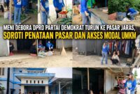 Keterangan Foto:
Anggota DPRD Kutai Barat dari Partai Demokrat, Meni Debora, S.Sos., bersama jajaran Partai Demokrat turun langsung menyambangi pedagang dan masyarakat di Pasar Jaras, Kutai Barat. Kunjungan tersebut menjadi bagian dari agenda “Langit Biru” untuk menyerap aspirasi terkait penataan pasar, fasilitas umum, lahan parkir, kebersihan, hingga akses permodalan bagi pelaku UMKM. (Dok. Istimewa/Kawalkaltim.com)
