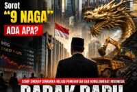 𝗞𝗲𝘁𝗲𝗿𝗮𝗻𝗴𝗮𝗻 𝗙𝗼𝘁𝗼:
Ilustrasi yang menampilkan simbol kekuatan ekonomi Indonesia melalui gedung-gedung perkantoran, aktivitas pasar modal, dan ilustrasi naga sebagai representasi julukan "9 Naga". 𝗠𝗲𝗱𝗶𝗮 𝗶𝗻𝘁𝗲𝗿𝗻𝗮𝘀𝗶𝗼𝗻𝗮𝗹 𝗦𝗼𝘂𝘁𝗵 𝗖𝗵𝗶𝗻𝗮 𝗠𝗼𝗿𝗻𝗶𝗻𝗴 𝗣𝗼𝘀𝘁 (𝗦𝗖𝗠𝗣) menyoroti dinamika hubungan pemerintah Indonesia dengan kelompok konglomerat di tengah menguatnya peran negara dalam pengelolaan ekonomi dan sumber daya strategis. 𝗙𝗼𝘁𝗼/𝗜𝗹𝘂𝘀𝘁𝗿𝗮𝘀𝗶: (𝗗𝗼𝗸. 𝗜𝘀𝘁𝗶𝗺𝗲𝘄𝗮/𝗞𝗮𝘄𝗮𝗹𝗸𝗮𝗹𝘁𝗶𝗺.𝗰𝗼𝗺.) 