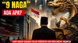 𝗞𝗲𝘁𝗲𝗿𝗮𝗻𝗴𝗮𝗻 𝗙𝗼𝘁𝗼:
Ilustrasi yang menampilkan simbol kekuatan ekonomi Indonesia melalui gedung-gedung perkantoran, aktivitas pasar modal, dan ilustrasi naga sebagai representasi julukan 
