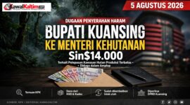 Keterangan Foto :
BREAKING: KPK ungkap dugaan amplop Sin$14.000 dari Bupati Kuansing ke Menhut Raja Juli Antoni terkait pelepasan kawasan hutan. Pengembalian disebut belum utuh. Foto/Ilustrasi: (Dokumen Istimewa/Kawalkaltim.com) 